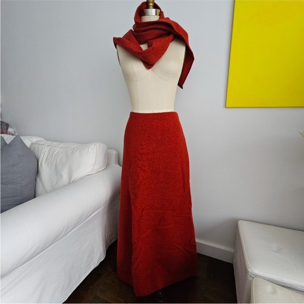 Boiled wool skirt with matching scarf, custom
Made